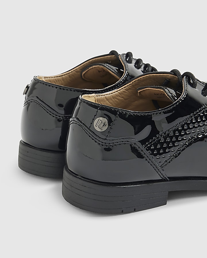 river island Boys Black Patent Point Shoes