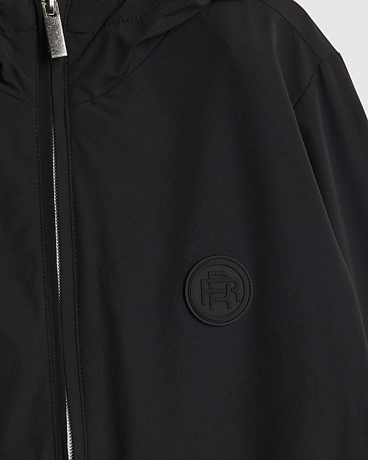 River Island Boys Black RI Hooded Jacket