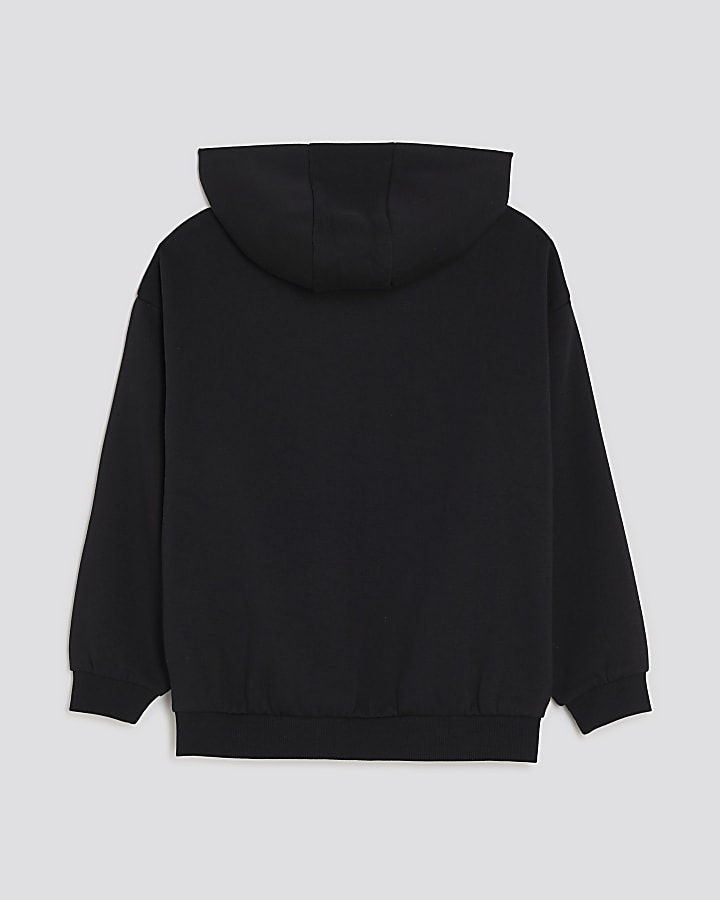 River Island Boys Black RI Hoodie