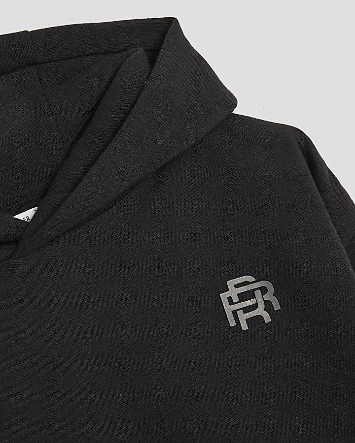 River Island Boys Black RR Hoodie And Joggers Set