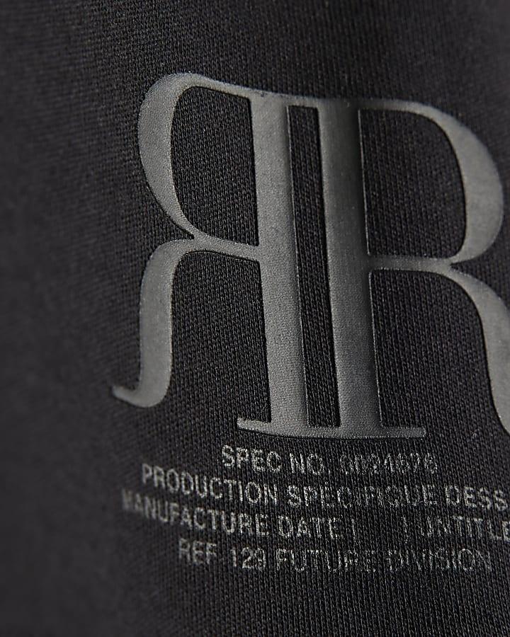 river island Boys Black RR T-Shirt And Shorts Set