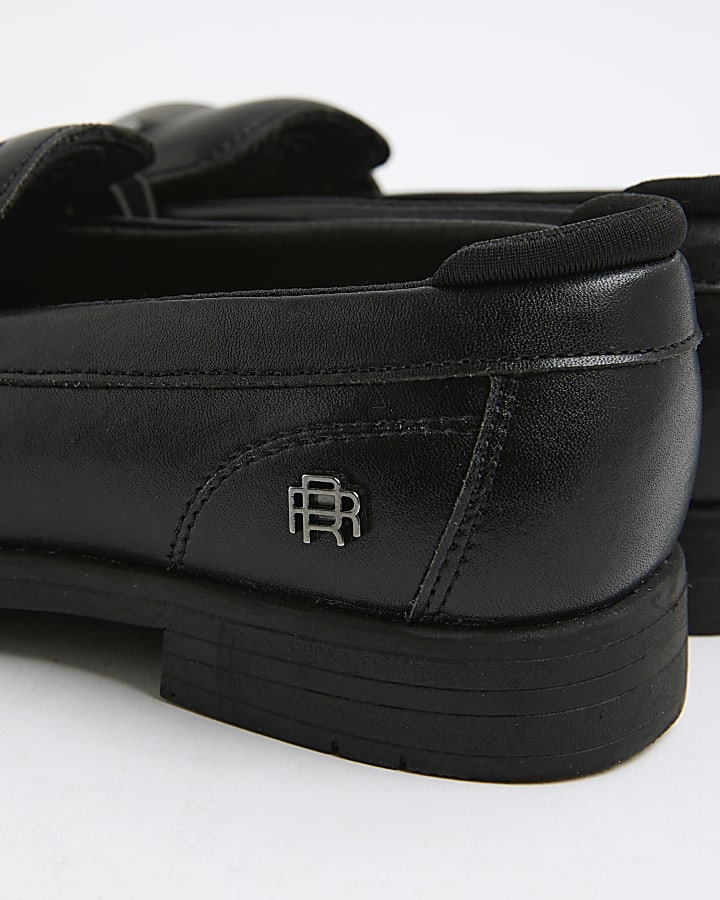river island Boys Black Snaffle Detail Loafers