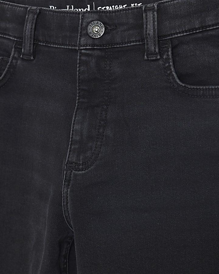 River Island Boys Black Washed Straight Jeans