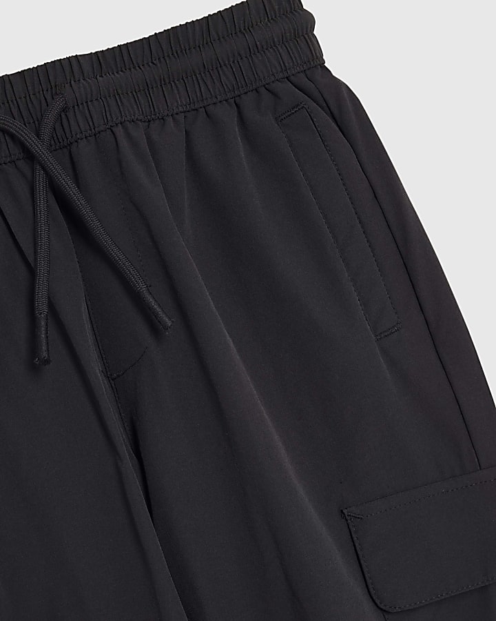 river island Boys Black Zip Cargo Trousers