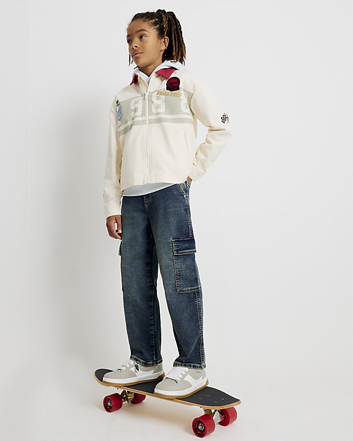 River Island Boys Blue Loose Cargo Jeans