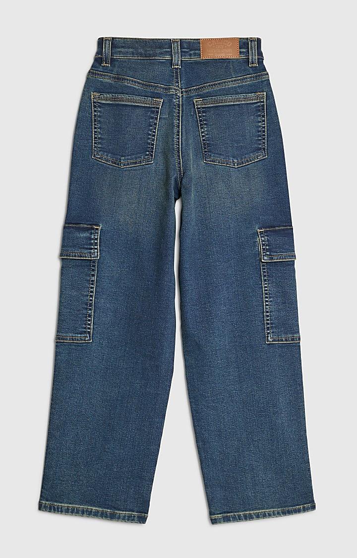 River Island Boys Blue Loose Cargo Jeans