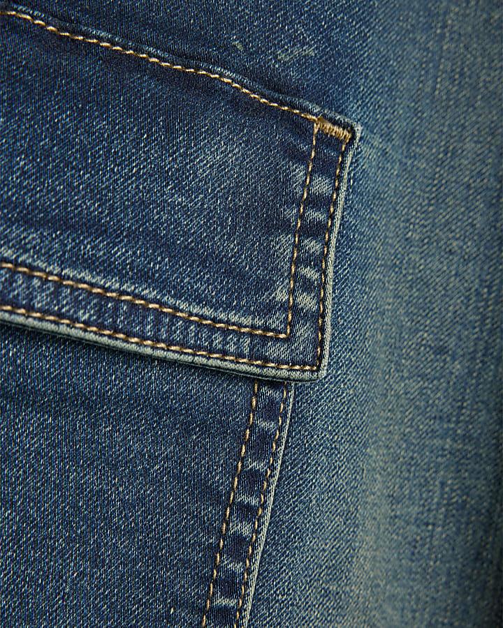 river island Boys Blue Loose Cargo Jeans