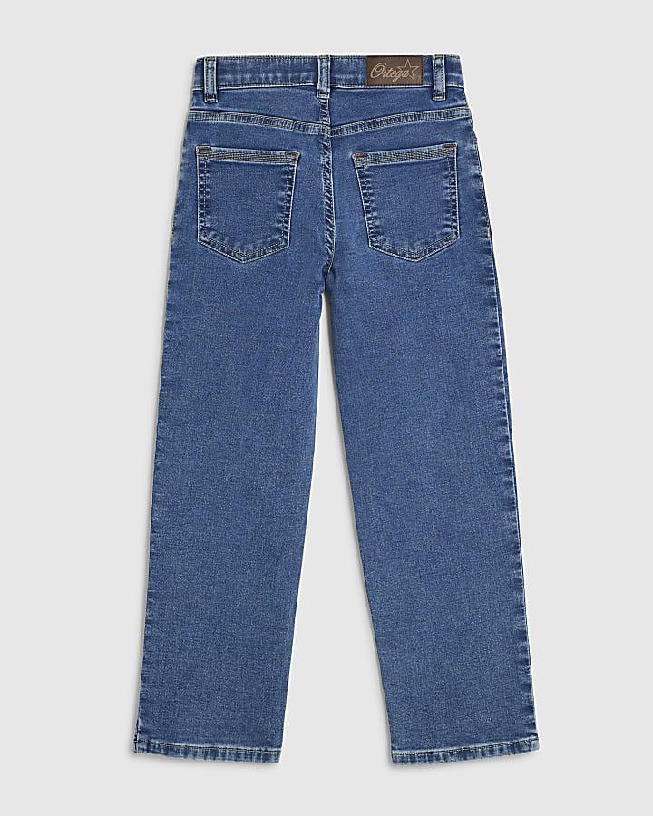 River Island Boys Blue Washed Straight Jeans