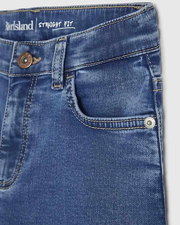 river island Boys Blue Washed Straight Jeans