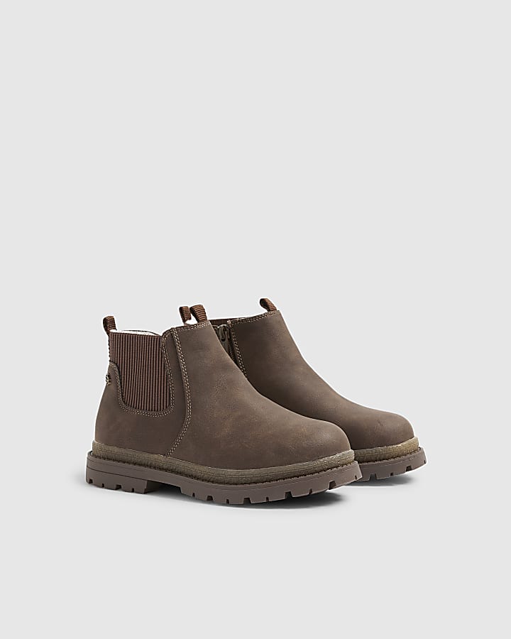 River Island Boys Brown Borg Lined Chelsea Boots