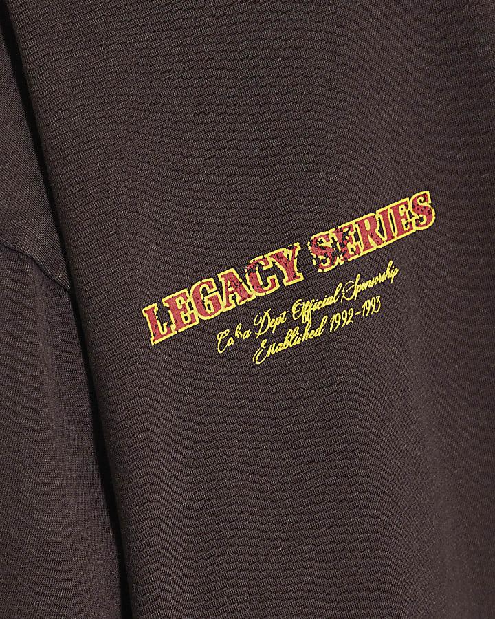 River Island Boys Brown Snake Back Print T-Shirt