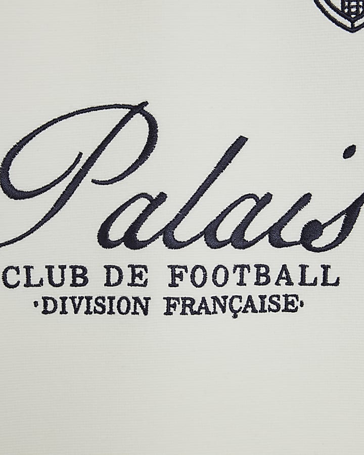 River Island Boys Cream Ribbed Palais T-Shirt