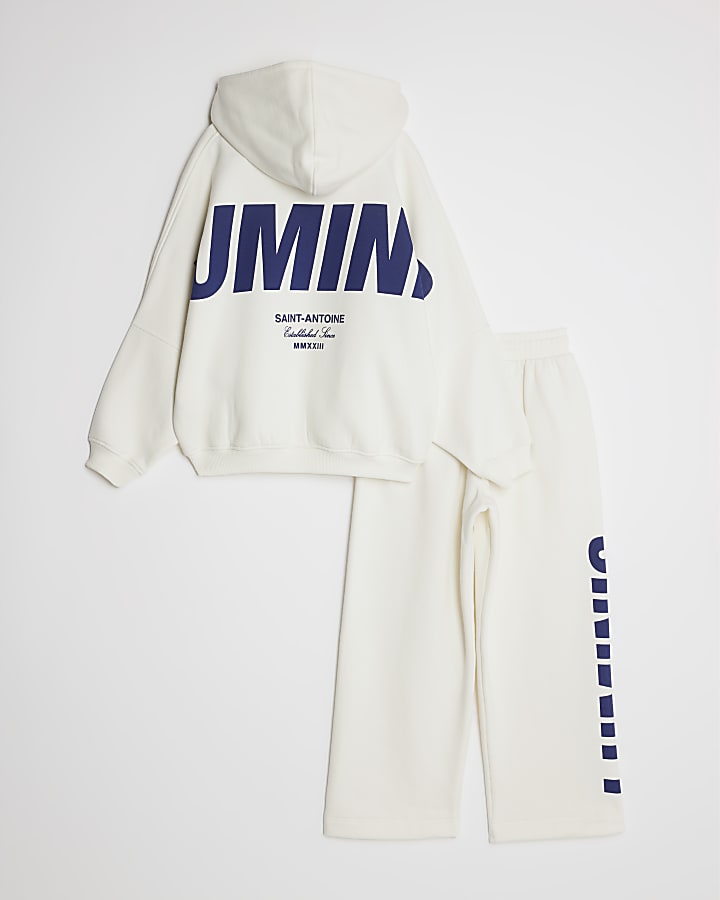 River Island Boys Ecru Luminis Hoodie Set