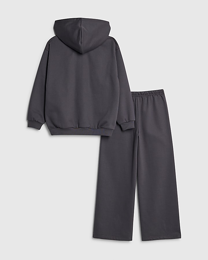 River Island Boys Grey Japanese Dragon Hoodie Set