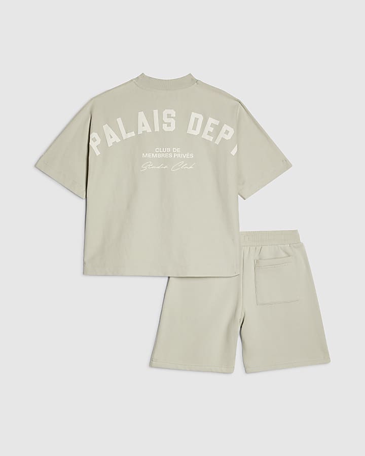 River Island Boys Grey Palais Dept T-Shirt Set