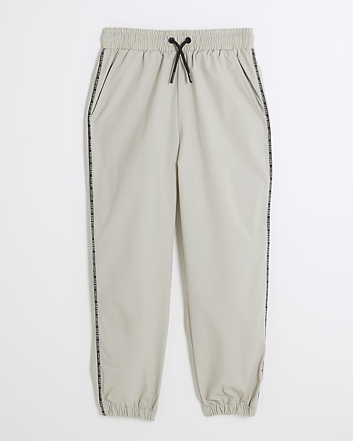 River Island Boys Grey Piped Joggers