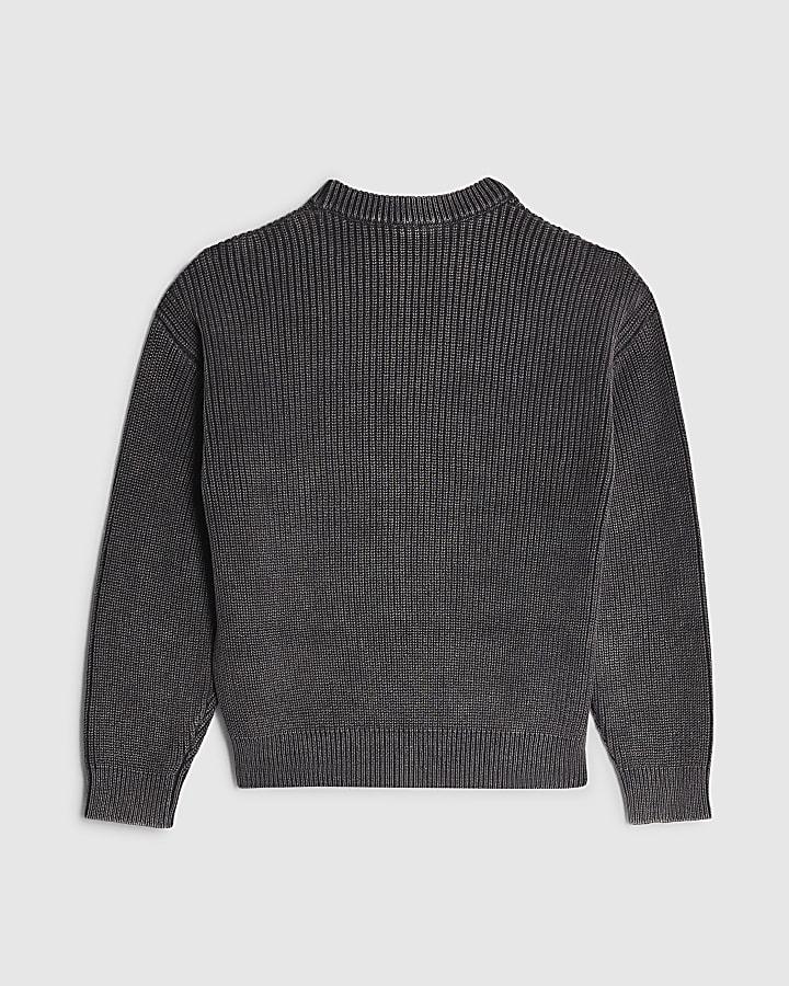 River Island Boys Grey Washed Japanese Jumper