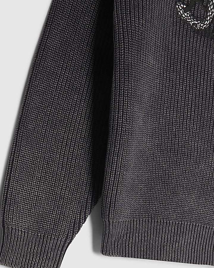 River Island Boys Grey Washed Japanese Jumper