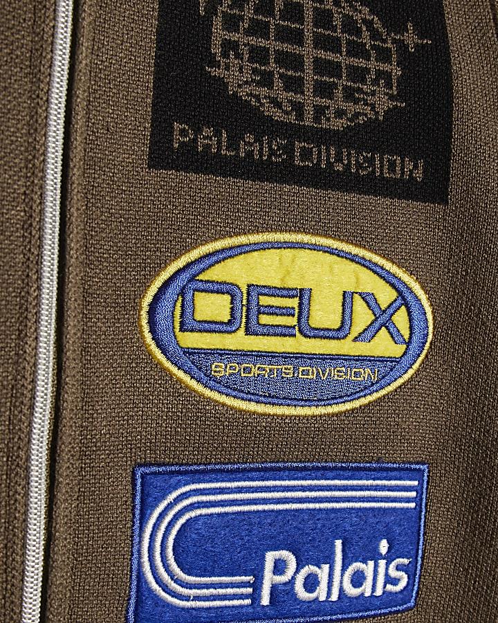 River Island Boys Khaki Badge Zip Through Top