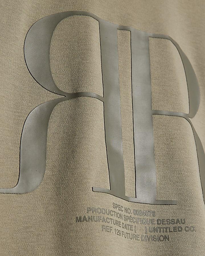 River Island Boys Khaki RR T-Shirt And Shorts Set