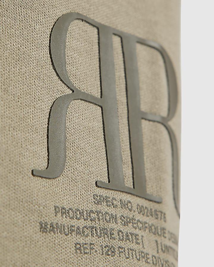 river island Boys Khaki RR T-Shirt And Shorts Set