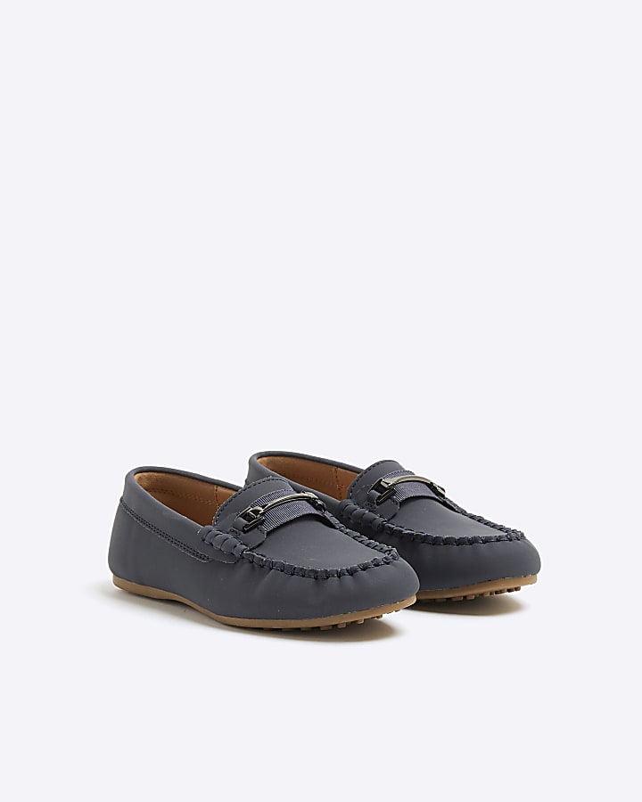 River Island Boys Navy Loafers