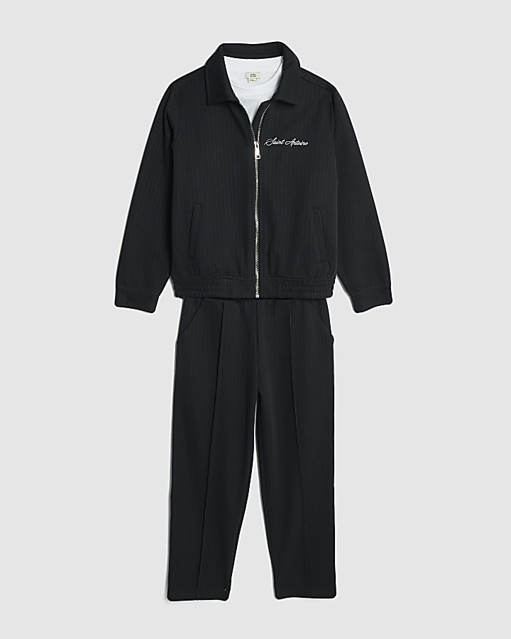 River Island Boys Navy Pinstripe Shirt 3 Piece Set