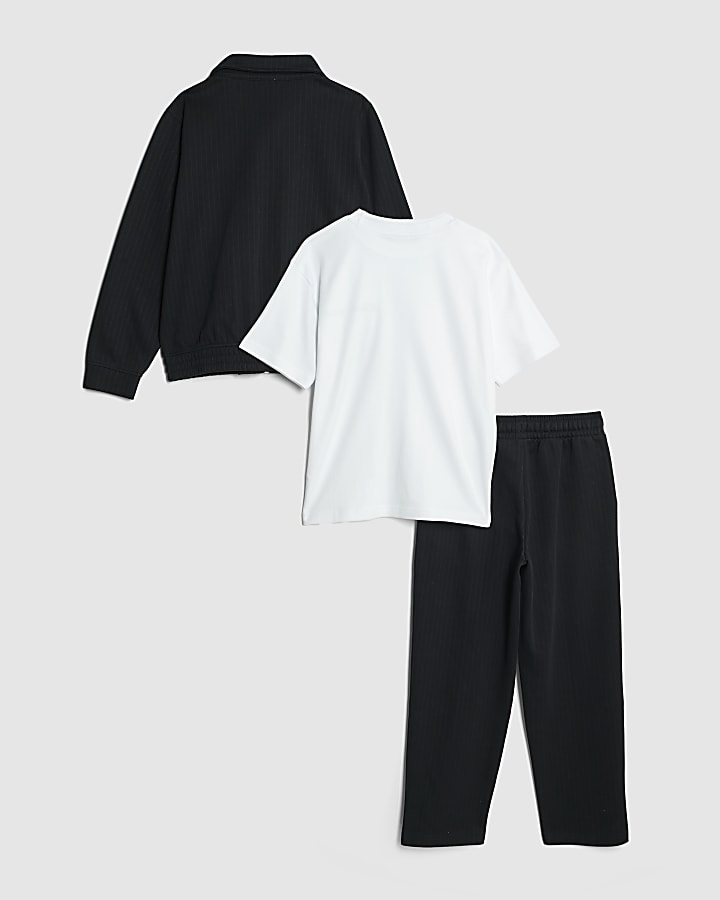 River Island Boys Navy Pinstripe Shirt 3 Piece Set