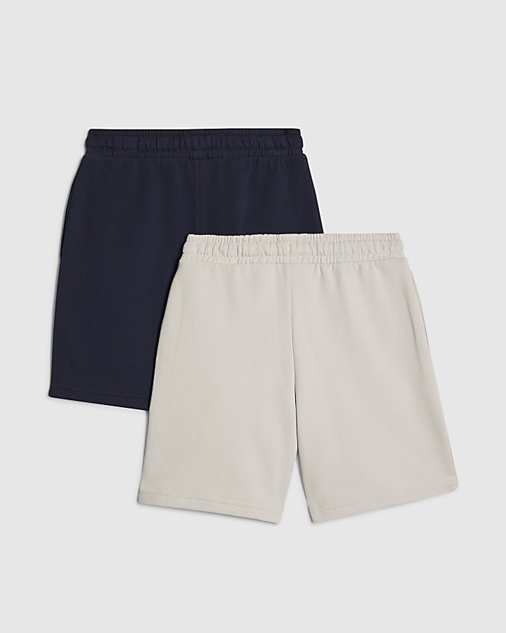 River Island Boys Navy RR Pack Of 2 Shorts