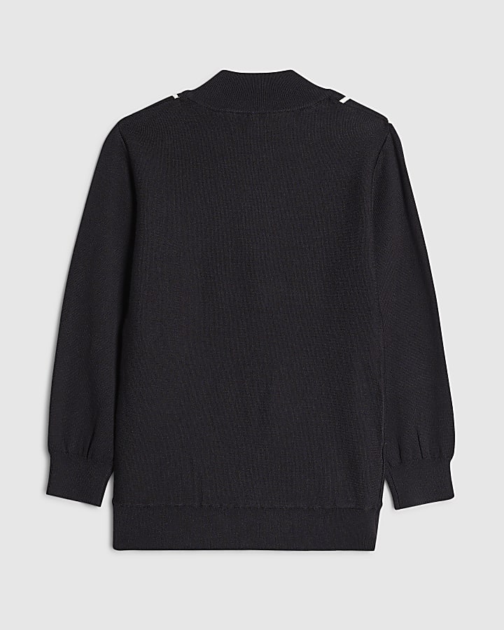 River Island Boys Navy Stripe Funnel Top