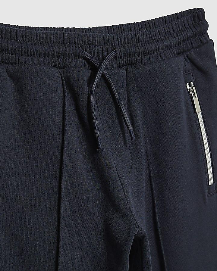 river island Boys Navy Zip Funnel Sweatshirt Set