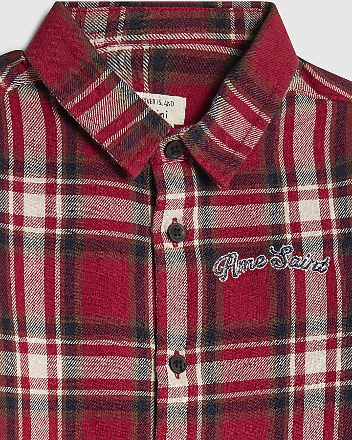 River Island Boys Red Check Shirt