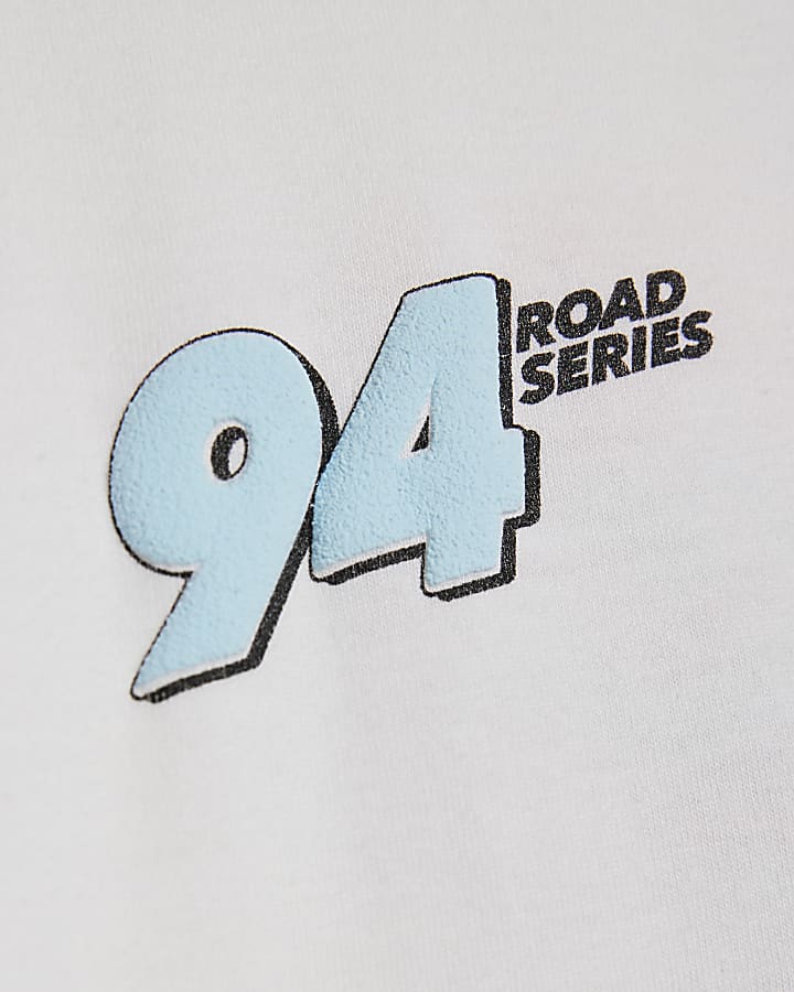 River Island Boys White 94 Racing T-Shirt