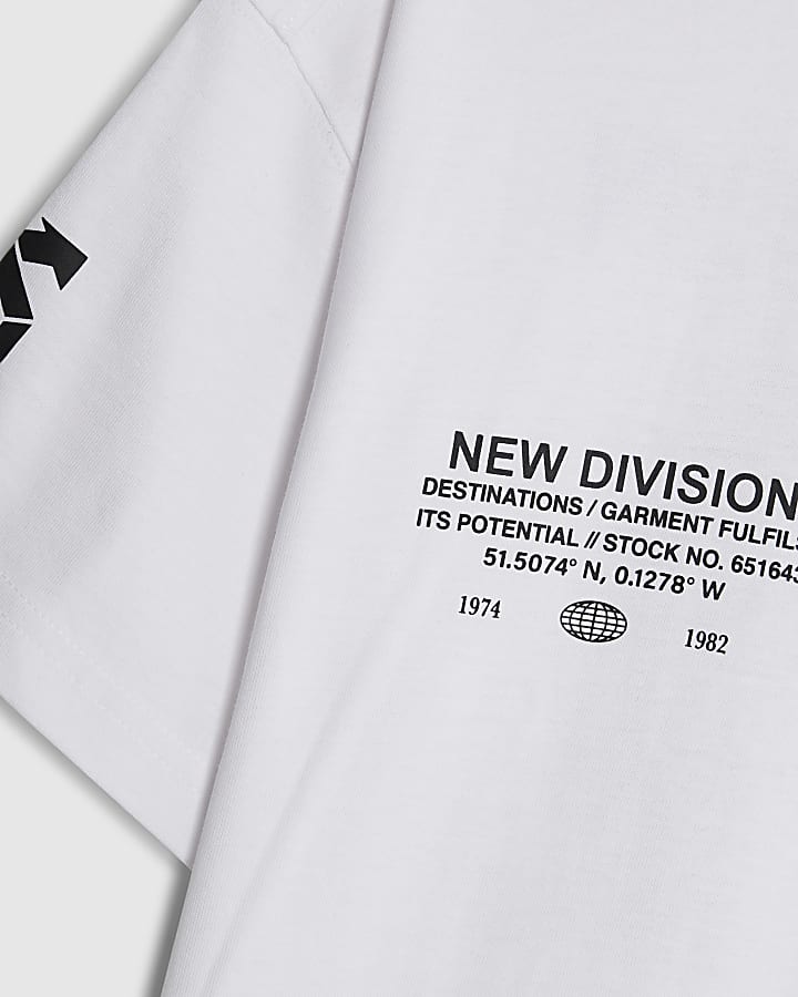 River Island Boys White Graffiti Smile T-Shirt