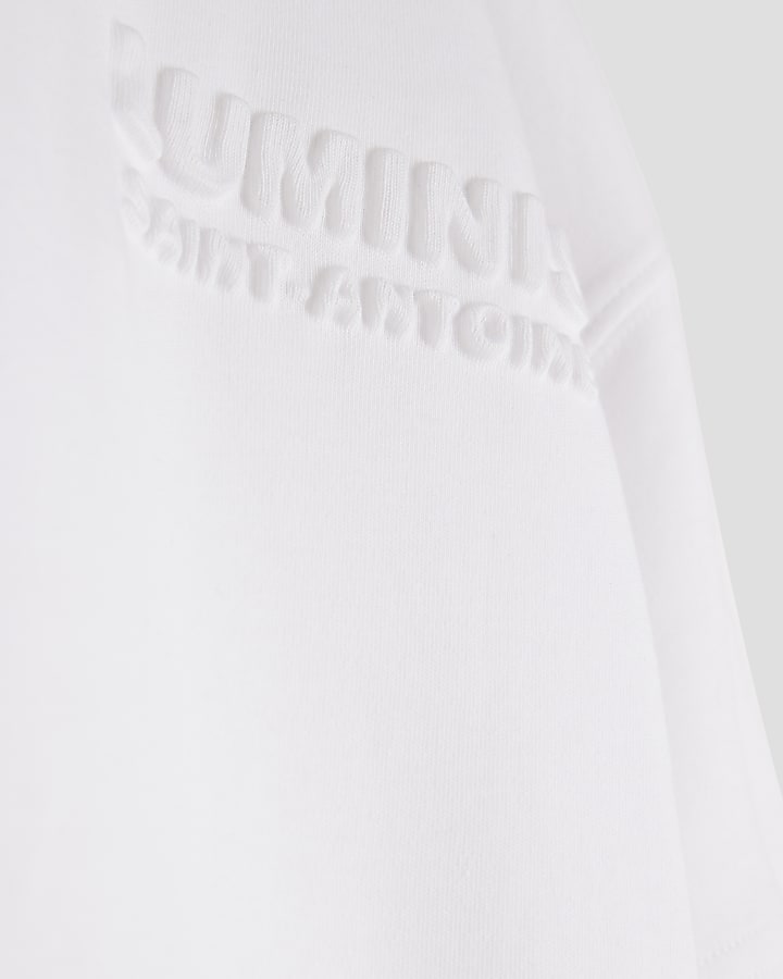 river island Boys White Luminis Back Print T-Shirt