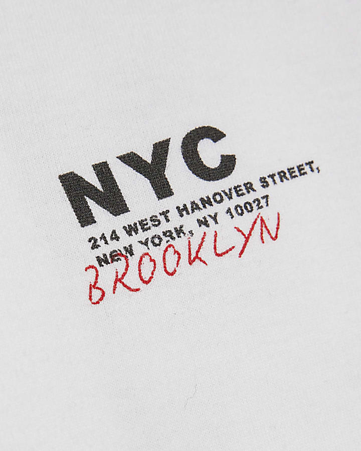 River Island Boys White Photo Dog T-Shirt