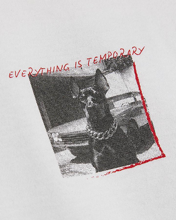 river island Boys White Photo Dog T-Shirt