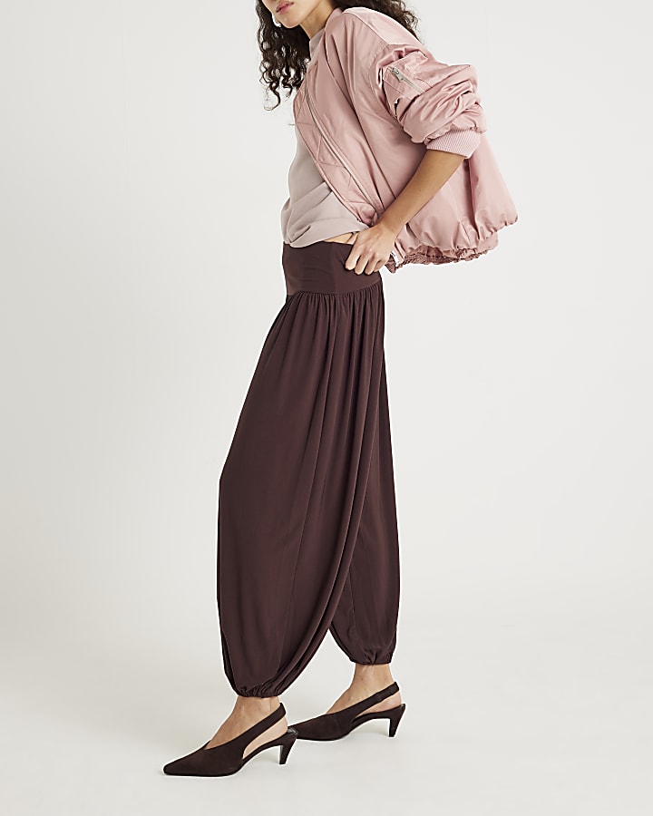 River Island Brown Balloon Leg Trousers