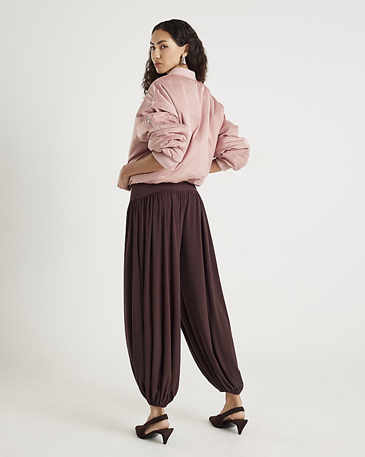 River Island Brown Balloon Leg Trousers