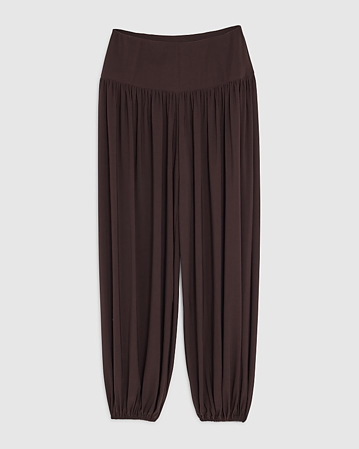 river island Brown Balloon Leg Trousers