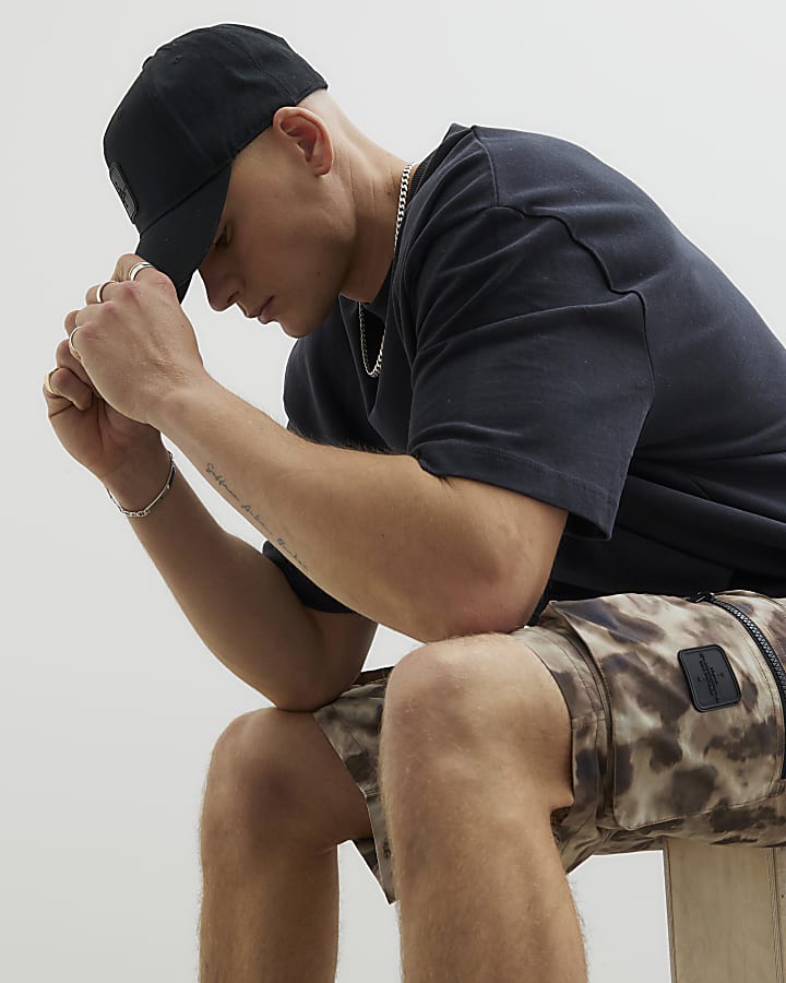 River Island Brown Camouflage Cargo Shorts