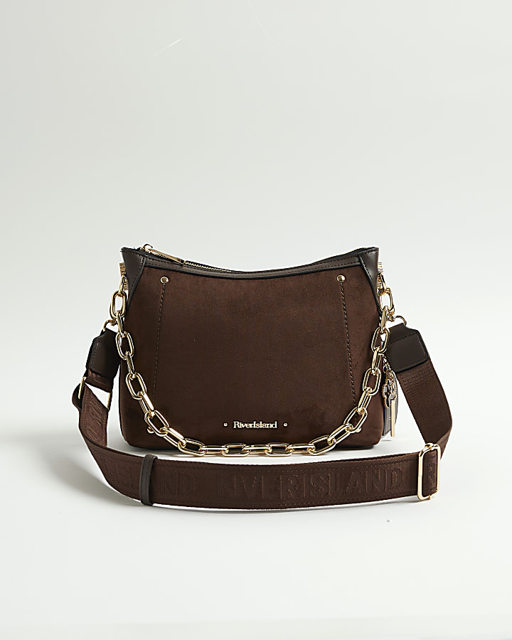 River Island Brown Chain Front Cross Body Bag