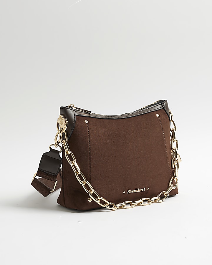 River Island Brown Chain Front Cross Body Bag