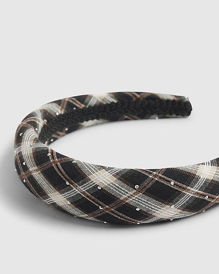 river island Brown Check Padded Headband