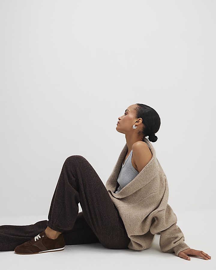 River Island Brown Cosy Balloon Leg Joggers