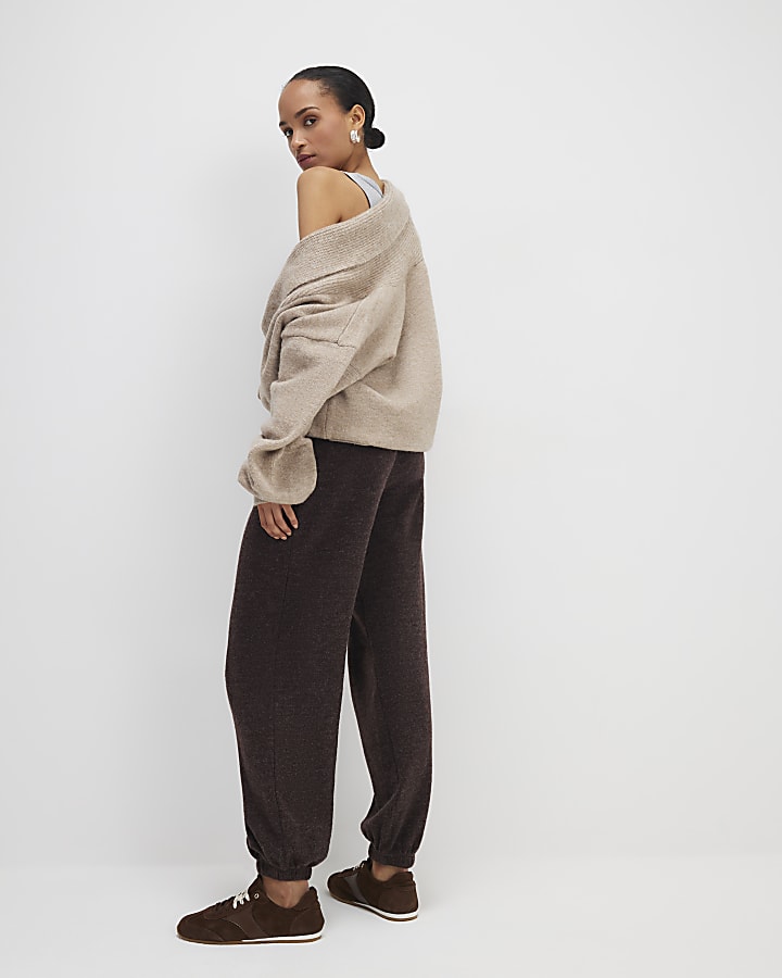 River Island Brown Cosy Balloon Leg Joggers