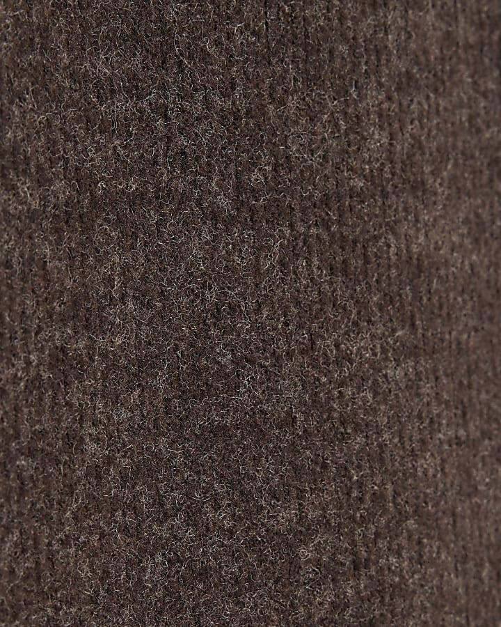 river island Brown Cosy Midi Skirt
