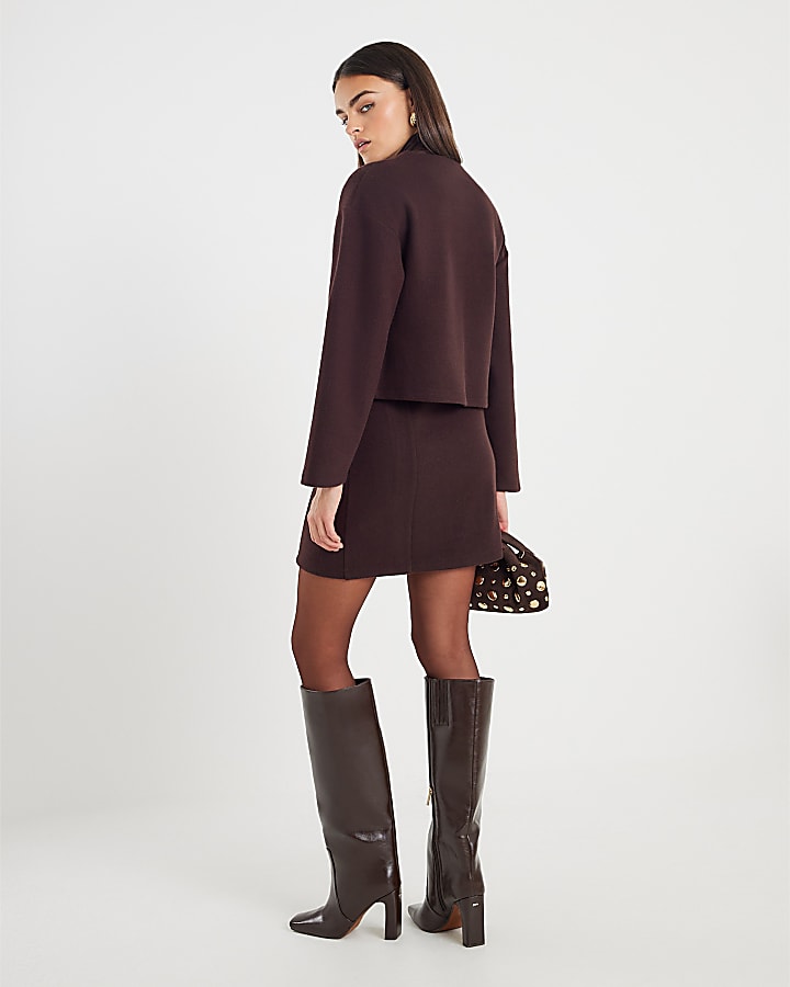 River Island Brown Cosy Mini Skirt