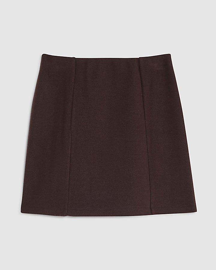 river island Brown Cosy Mini Skirt