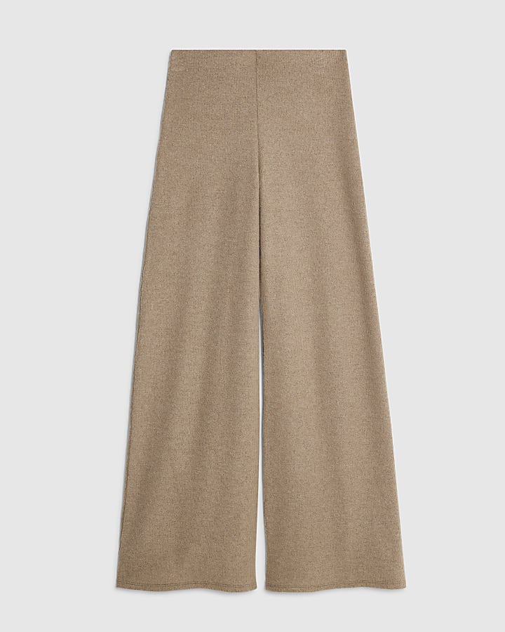 river island Brown Cosy Wide Leg Trousers